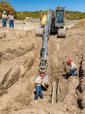 Below-creek water pipe repair, Red Willow Production Company